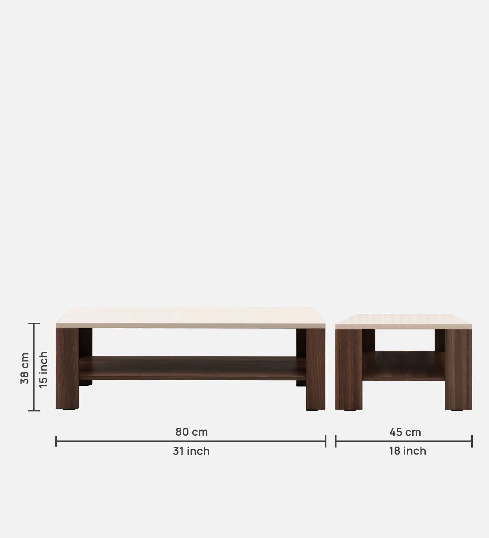 Bovi Wood Coffee Table in Dark Acacia Finish