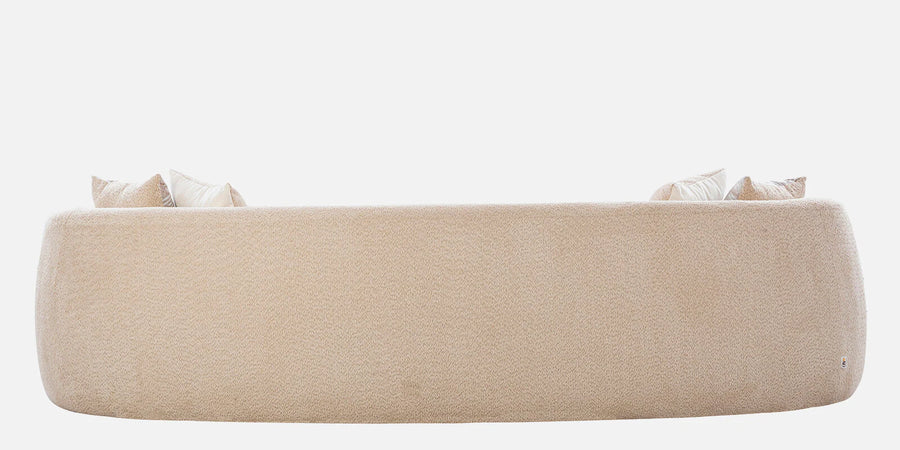 Bowmic Boucle Fabric 3 Seater Curved Sofa In Mushroom Beige Colour - Febonic Living