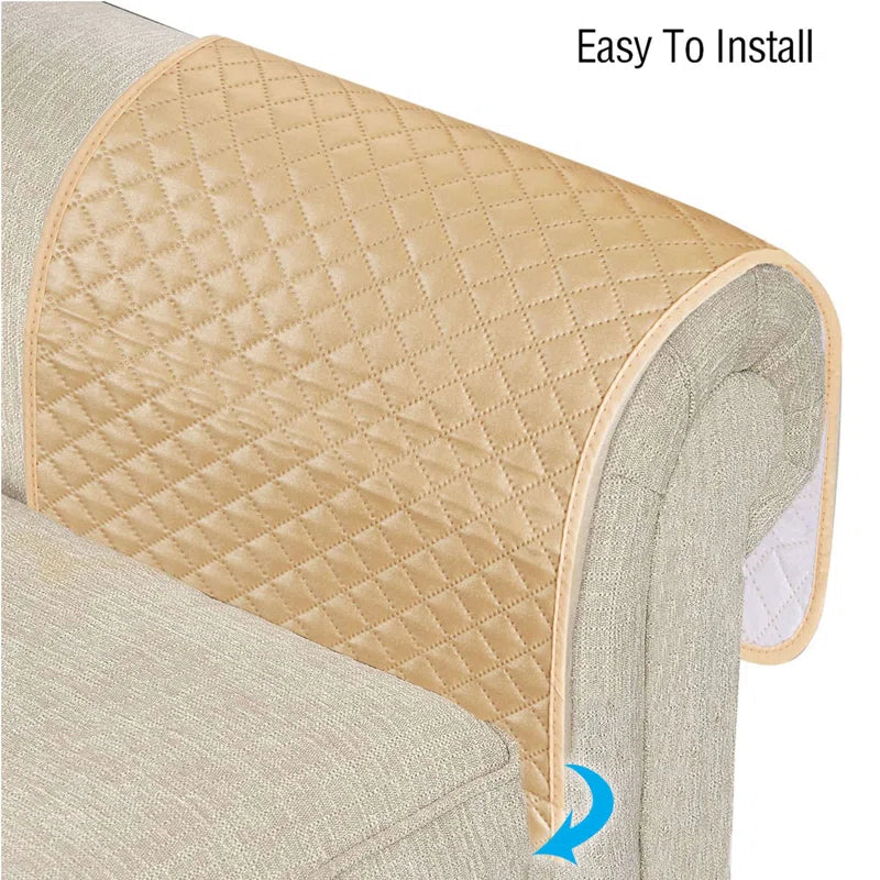 Pappu Velvet Quilted Box Slip Cover In Beige Colour - Febonic Living