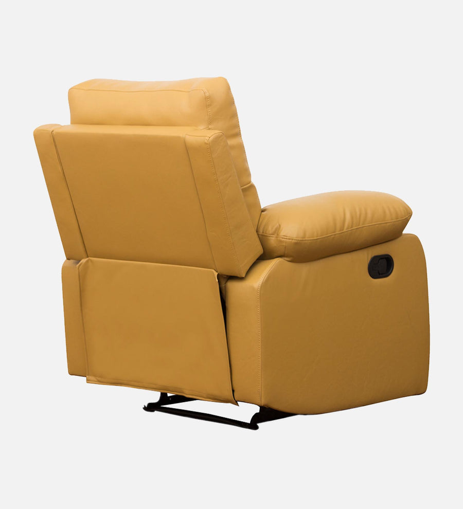 Bree 1 Seater Motorized Leatherette Recliner - Yellow - Back View by Febonic Living