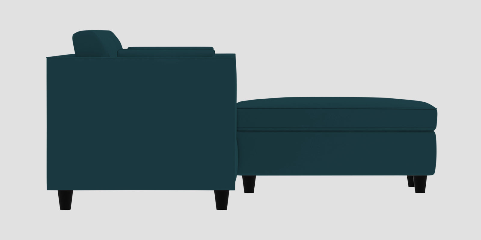 Bristo Velvet LHS Sectional Sofa (3+Lounger) In Arabian Green Colour - Febonic Living