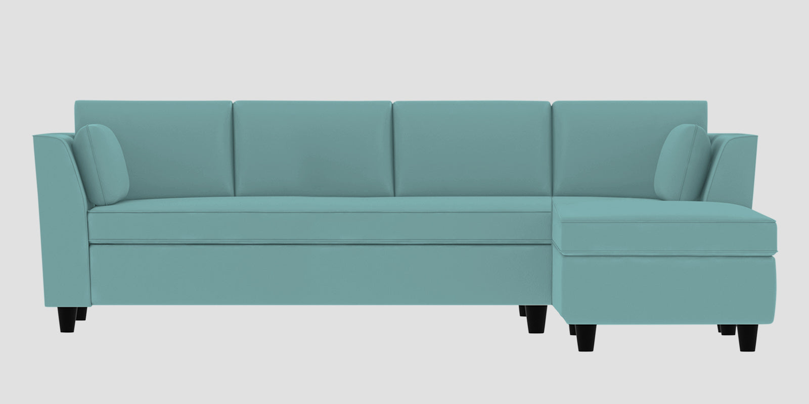Bristo Velvet LHS Sectional Sofa (3+Lounger) In Barmunda Aqua Colour - Febonic Living