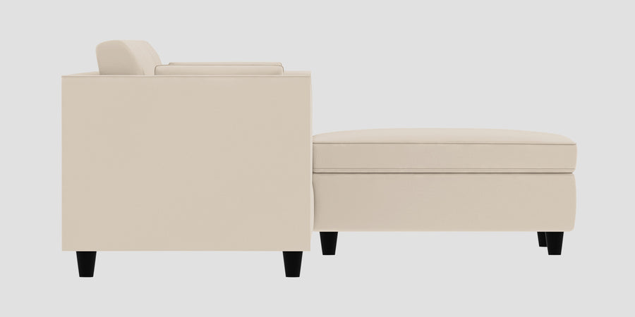 Bristo Velvet Lhs Sectional Sofa 3 Lounger In Camel Beige Colour - Febonic Living