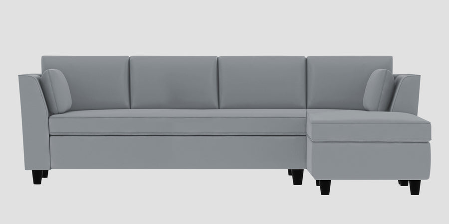 Bristo Velvet Lhs Sectional Sofa 3 Lounger In Concrete Grey Colour - Febonic Living