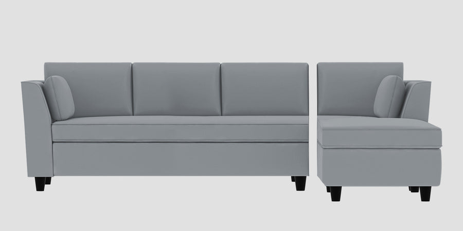 Bristo Velvet Lhs Sectional Sofa 3 Lounger In Concrete Grey Colour - Febonic Living