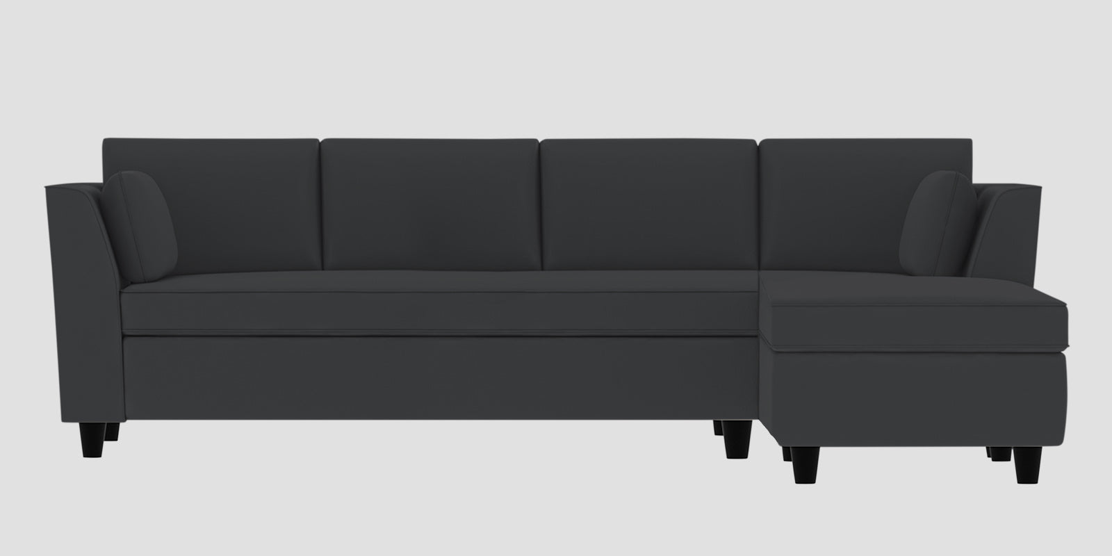 Bristo Velvet LHS Sectional Sofa (3+Lounger) In Davy Grey Colour - Febonic Living