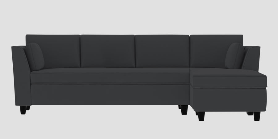 Bristo Velvet Lhs Sectional Sofa 3 Lounger In Davy Grey Colour - Febonic Living