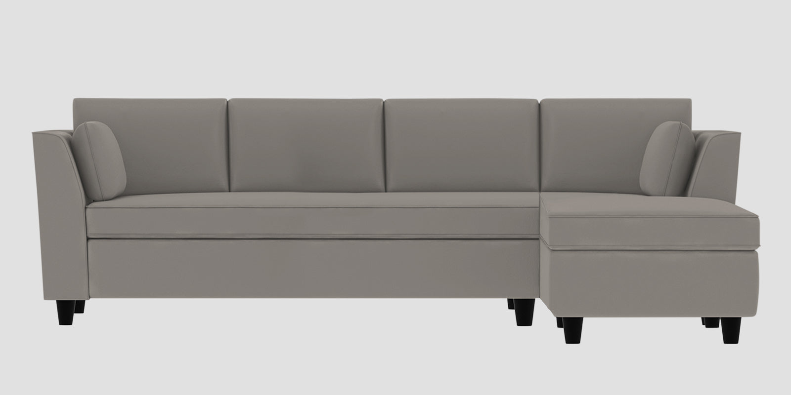 Bristo Velvet LHS Sectional Sofa (3+Lounger) In Echo Grey Colour - Febonic Living
