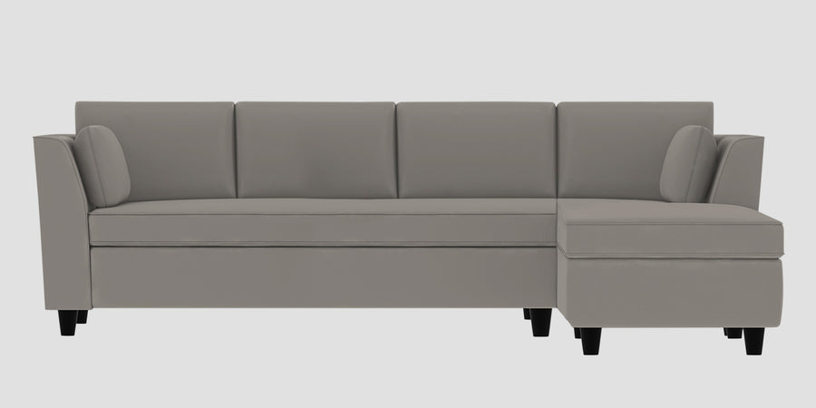 Bristo Velvet Lhs Sectional Sofa 3 Lounger In Echo Grey Colour - Febonic Living