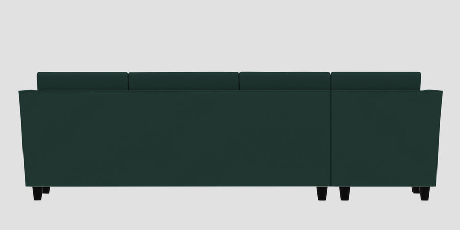 Bristo Velvet Lhs Sectional Sofa 3 Lounger In Forest Green Colour - Febonic Living