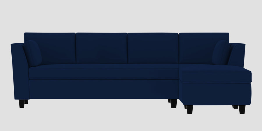 Bristo Velvet Lhs Sectional Sofa 3 Lounger In Imperial Blue Colour - Febonic Living