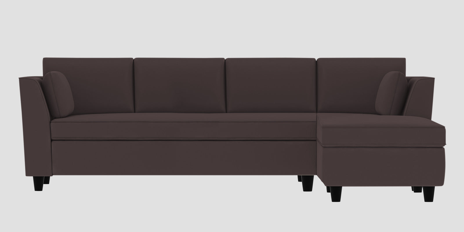 Bristo Velvet LHS Sectional Sofa (3+Lounger) In Mocha Brown Colour - Febonic Living