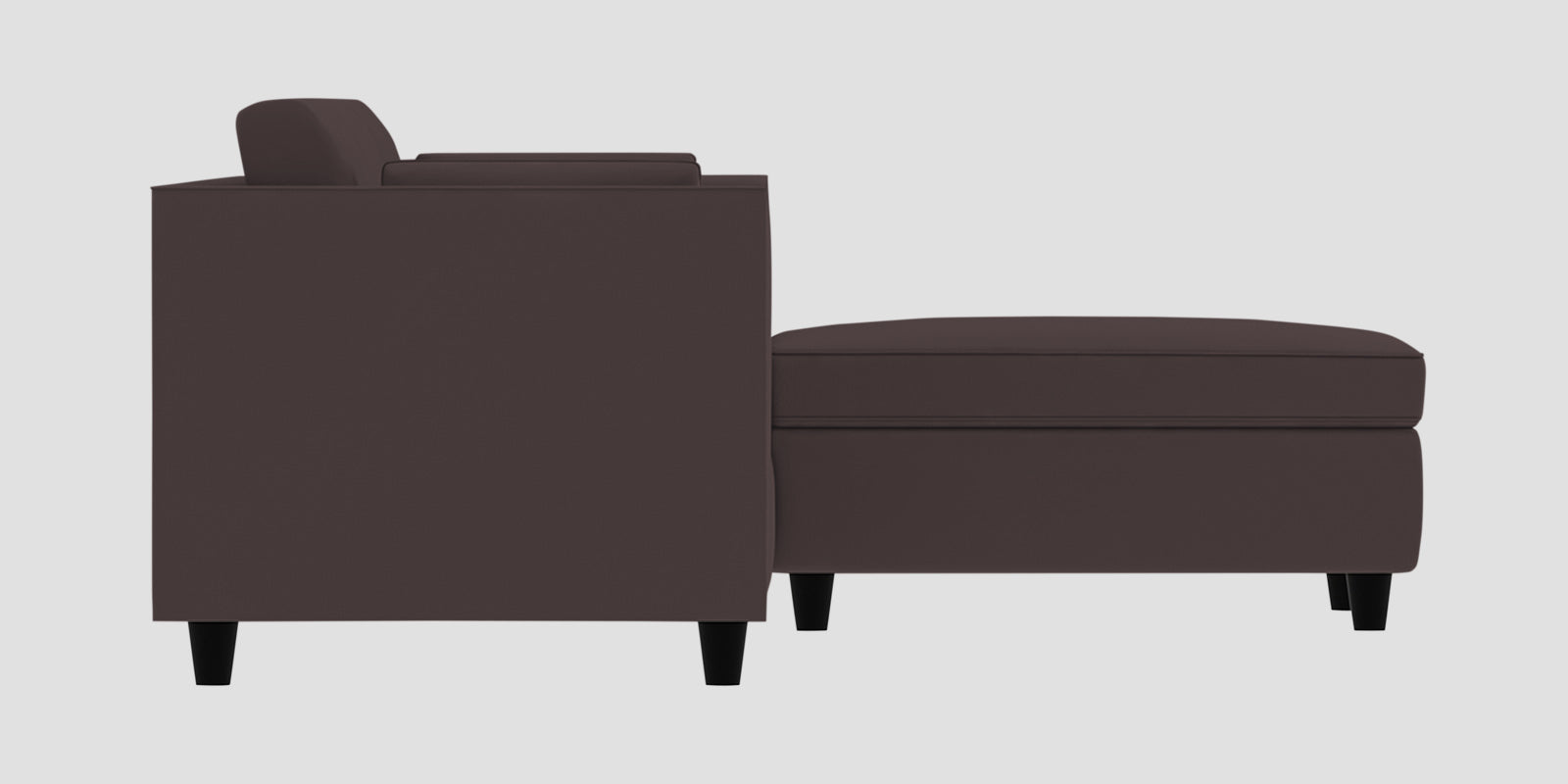 Bristo Velvet LHS Sectional Sofa (3+Lounger) In Mocha Brown Colour - Febonic Living