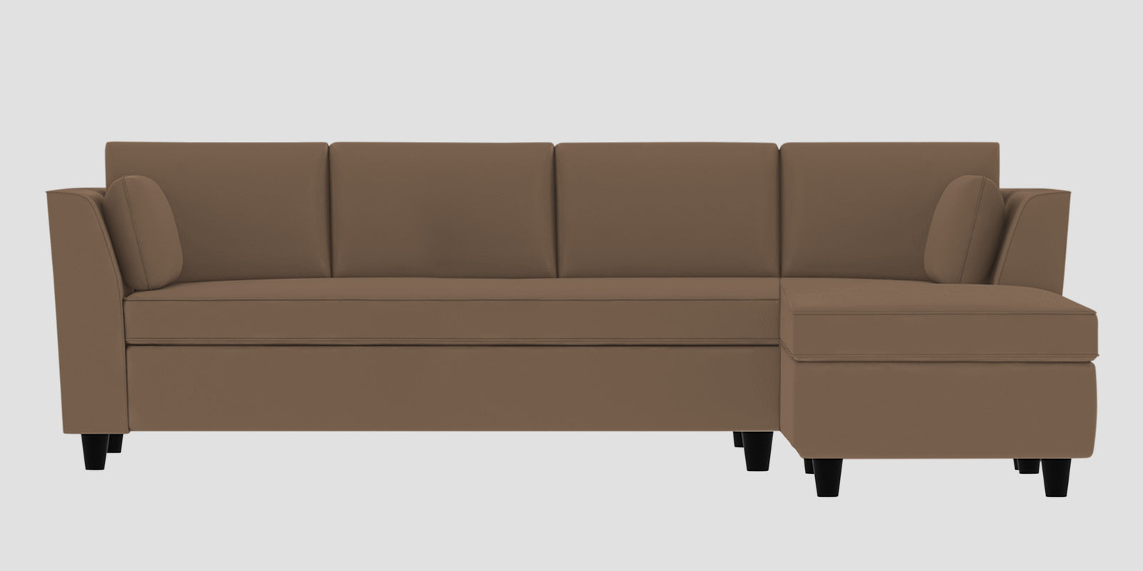 Bristo Velvet LHS Sectional Sofa (3+Lounger) In Mocha Mouse Colour - Febonic Living