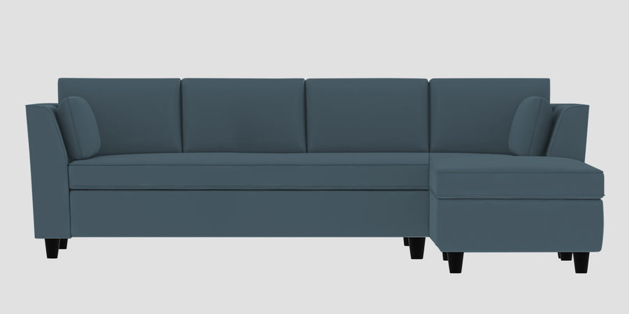 Bristo Velvet Lhs Sectional Sofa 3 Lounger In Oxford Blue Colour - Febonic Living