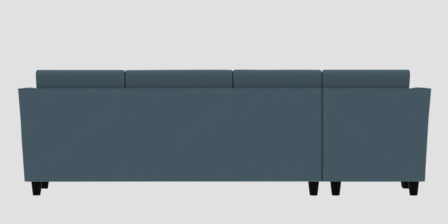 Bristo Velvet Lhs Sectional Sofa 3 Lounger In Oxford Blue Colour - Febonic Living
