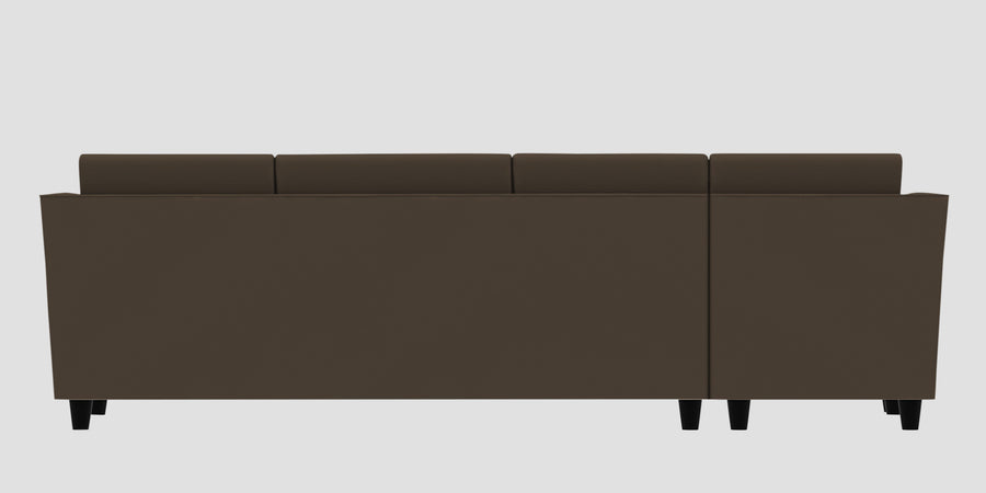Bristo Velvet Lhs Sectional Sofa 3 Lounger In Shade Brown Colour - Febonic Living