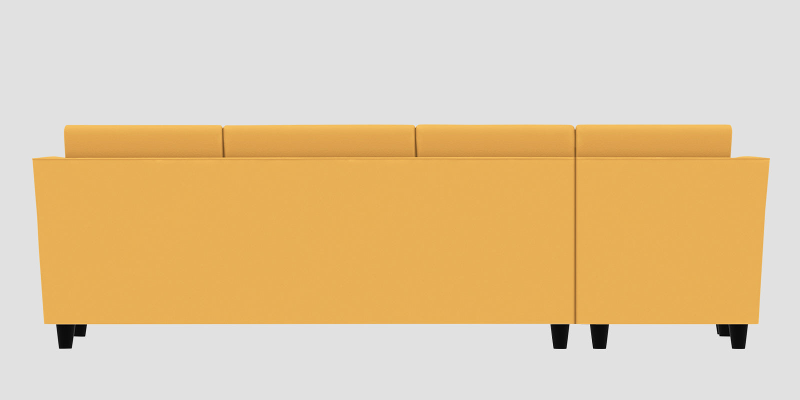 Bristo Velvet LHS Sectional Sofa (3+Lounger) In Turmeric Yellow Colour - Febonic Living