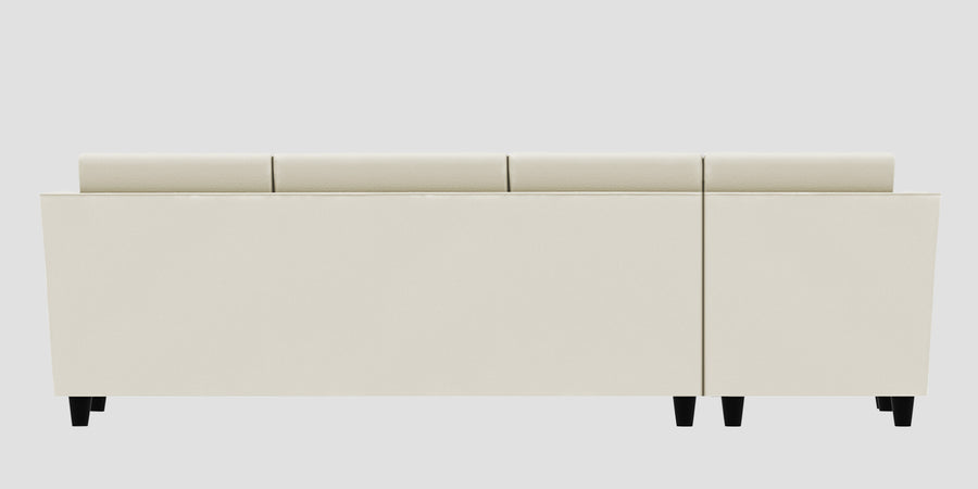 Bristo Velvet Lhs Sectional Sofa 3 Lounger In Warm White Colour - Febonic Living