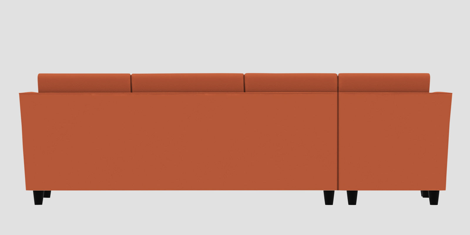 Bristo Velvet LHS Sectional Sofa (3+Lounger) In Yam Orange Colour - Febonic Living