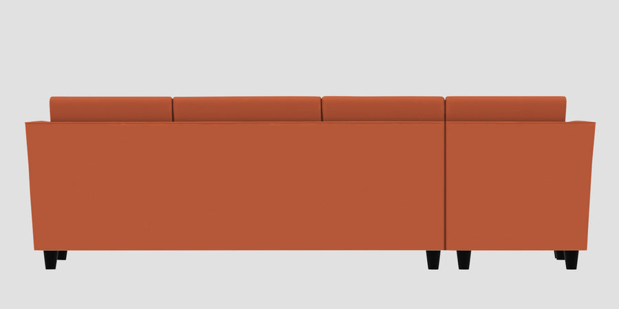 Bristo Velvet Lhs Sectional Sofa 3 Lounger In Yam Orange Colour - Febonic Living