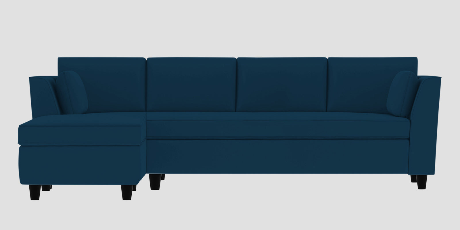 Bristo Velvet RHS Sectional Sofa (3+Lounger) in Azure Blue Colour - Febonic Living