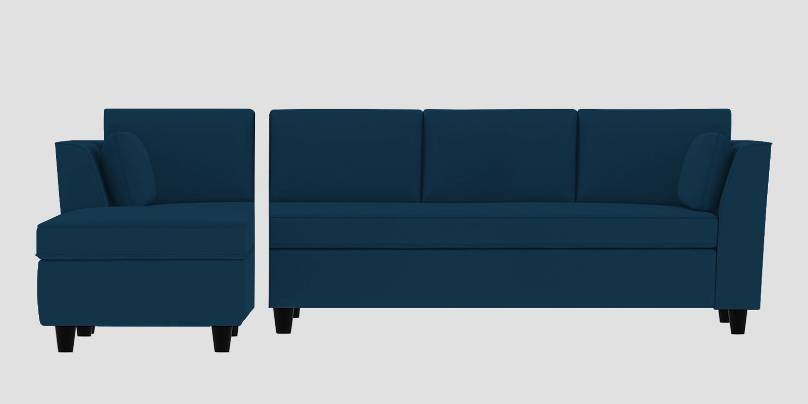 Bristo Velvet RHS Sectional Sofa (3+Lounger) in Azure Blue Colour - Febonic Living