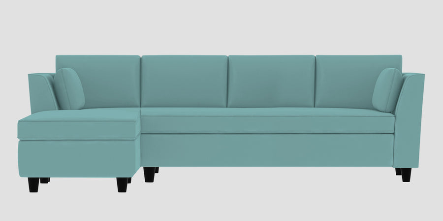 Bristo Velvet Rhs Sectional Sofa 3 Lounger In Barmunda Aqua Colour - Febonic Living