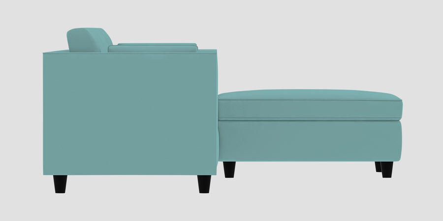Bristo Velvet Rhs Sectional Sofa 3 Lounger In Barmunda Aqua Colour - Febonic Living