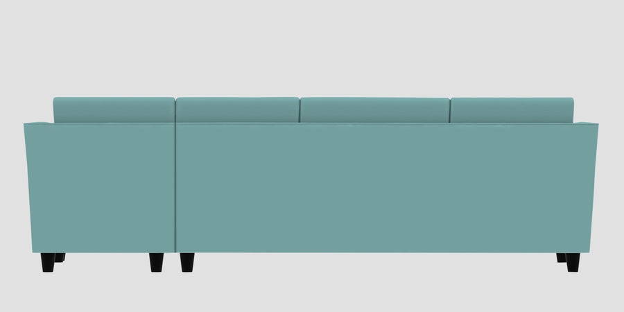 Bristo Velvet Rhs Sectional Sofa 3 Lounger In Barmunda Aqua Colour - Febonic Living