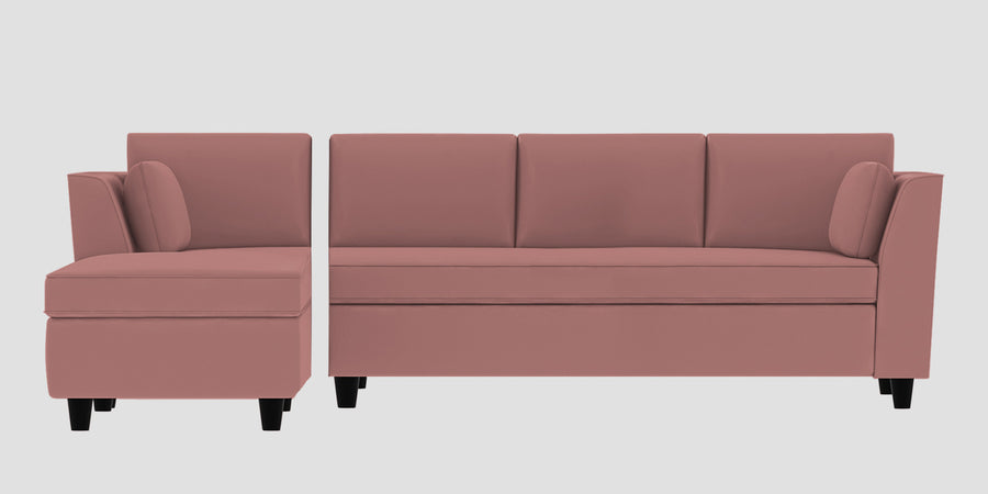 Bristo Velvet Rhs Sectional Sofa 3 Lounger In Blush Pink Colour - Febonic Living