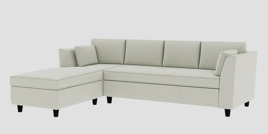 Bristo Velvet Rhs Sectional Sofa 3 Lounger In Bone Grey Colour - Febonic Living