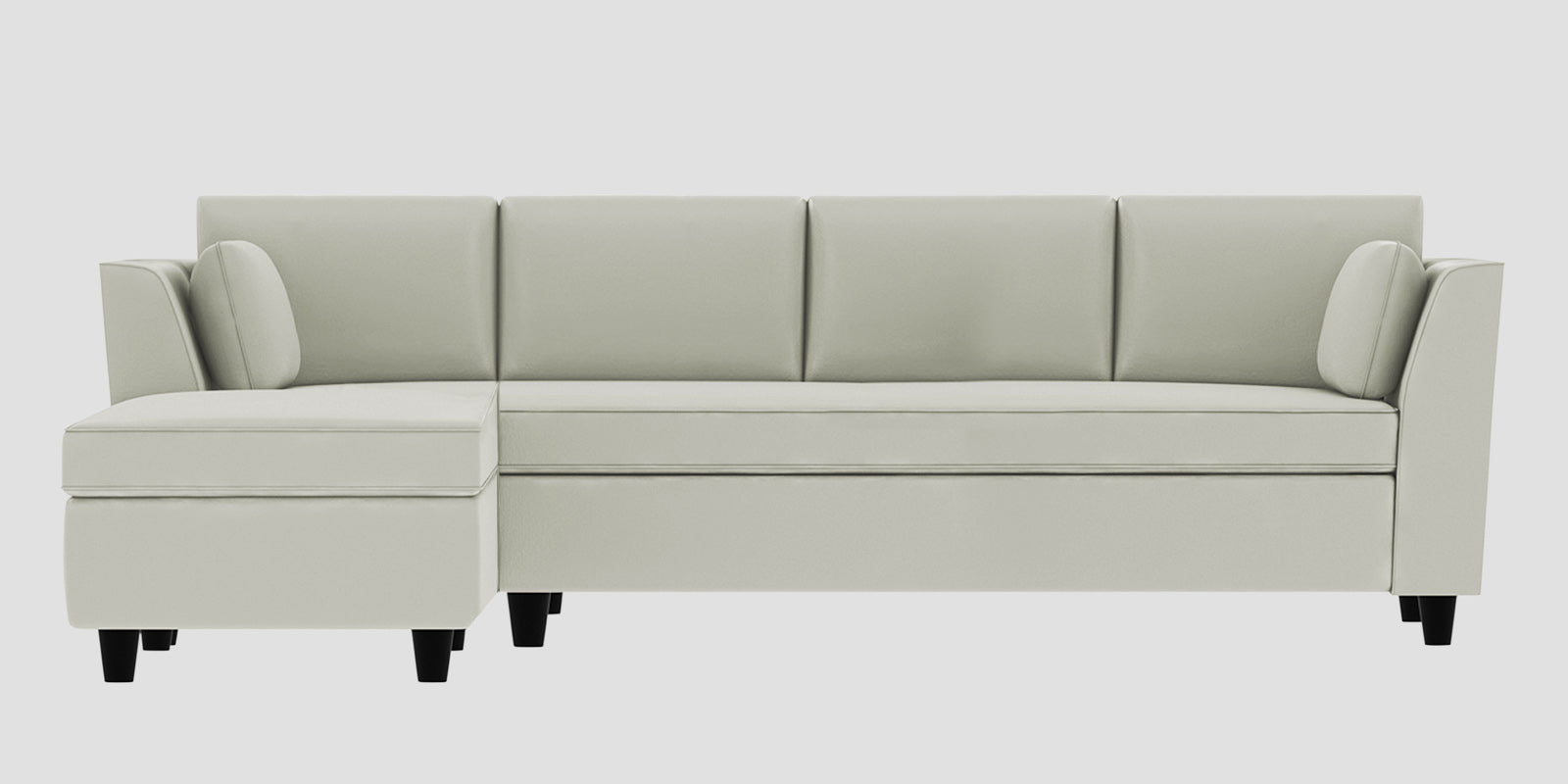Bristo Velvet RHS Sectional Sofa (3+Lounger) in Bone Grey Colour - Febonic Living