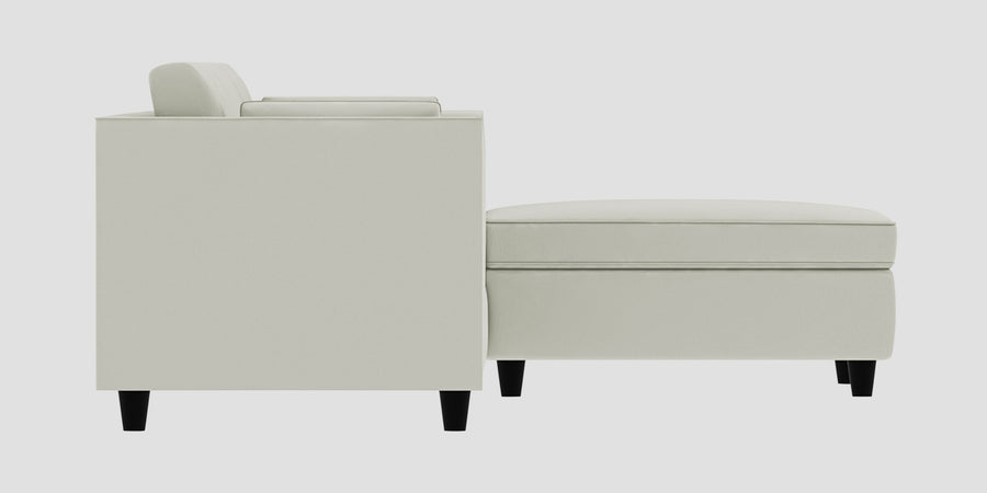 Bristo Velvet Rhs Sectional Sofa 3 Lounger In Bone Grey Colour - Febonic Living