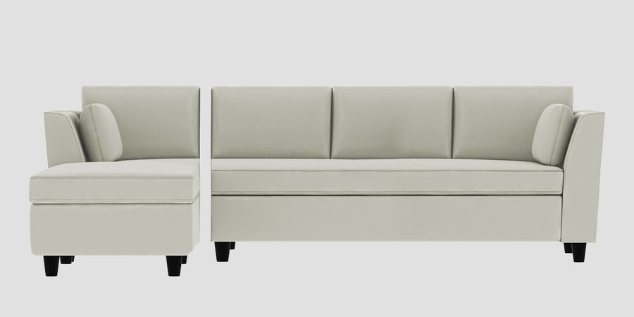 Bristo Velvet Rhs Sectional Sofa 3 Lounger In Bone Grey Colour - Febonic Living