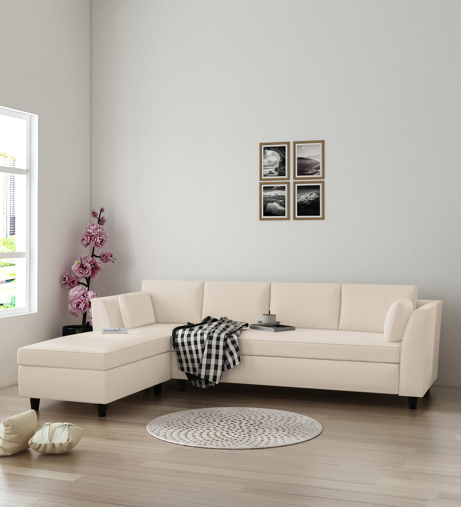 Bristo  RHS  (3+Lounger) Velvet Sectional Sofa - Camel Beige by Febonic Living