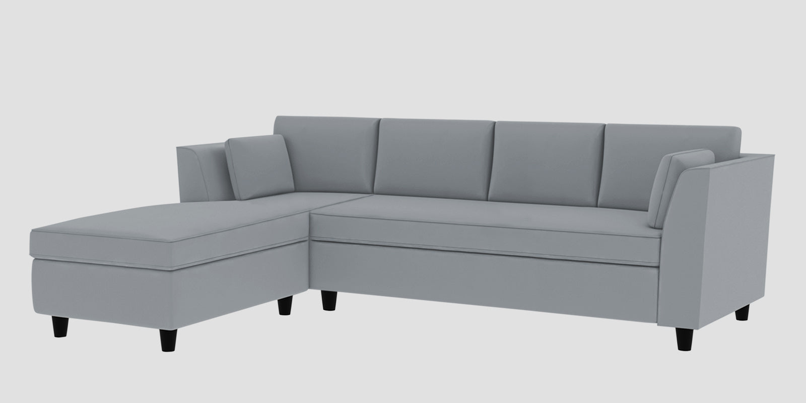 Bristo Velvet RHS Sectional Sofa (3+Lounger) in Concrete Grey Colour - Febonic Living