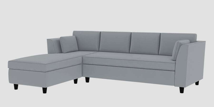Bristo Velvet Rhs Sectional Sofa 3 Lounger In Concrete Grey Colour - Febonic Living