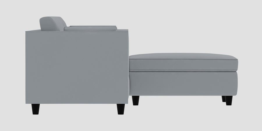 Bristo Velvet Rhs Sectional Sofa 3 Lounger In Concrete Grey Colour - Febonic Living