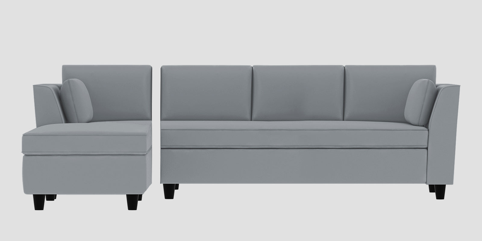 Bristo Velvet RHS Sectional Sofa (3+Lounger) in Concrete Grey Colour - Febonic Living