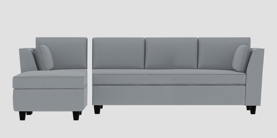 Bristo Velvet Rhs Sectional Sofa 3 Lounger In Concrete Grey Colour - Febonic Living