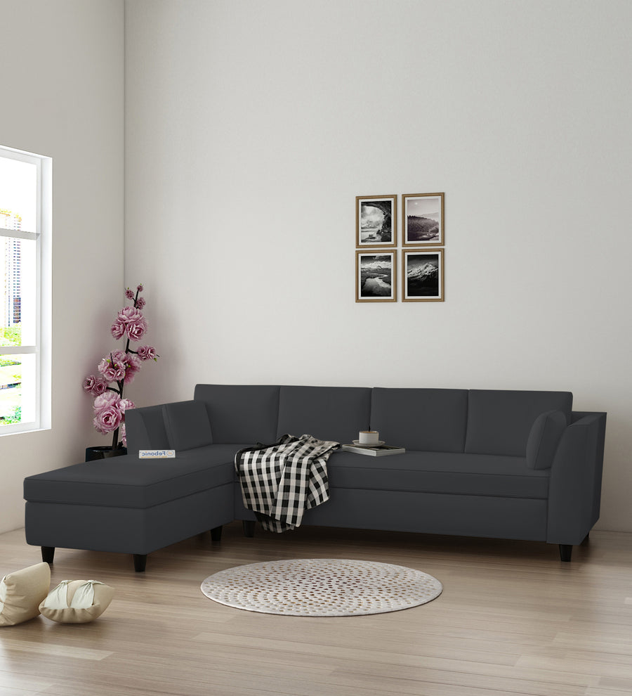 Bristo  RHS  (3+Lounger) Velvet Sectional Sofa - Davy Grey by Febonic Living