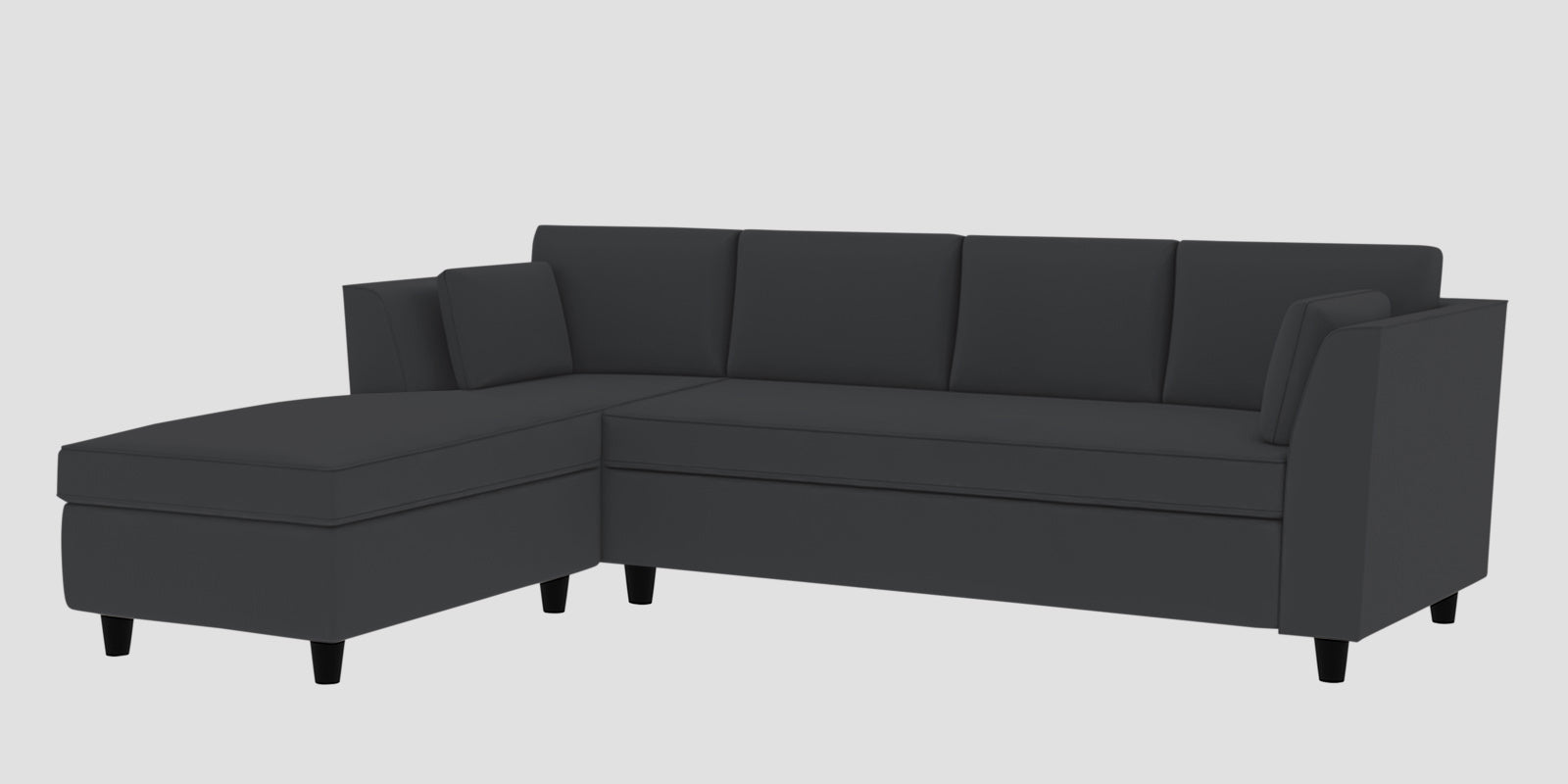 Bristo Velvet RHS Sectional Sofa (3+Lounger) in Davy Grey Colour - Febonic Living