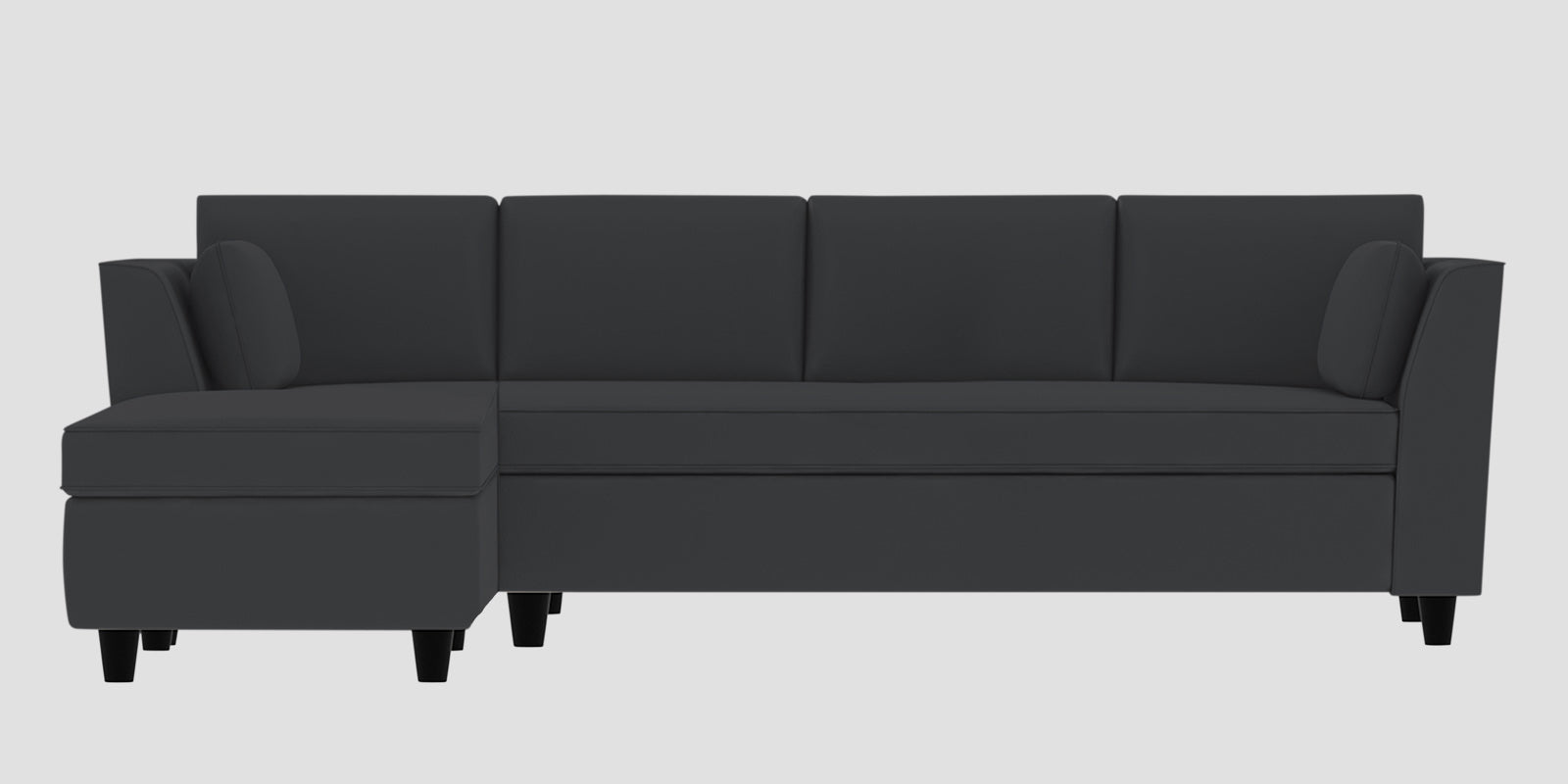 Bristo Velvet RHS Sectional Sofa (3+Lounger) in Davy Grey Colour - Febonic Living