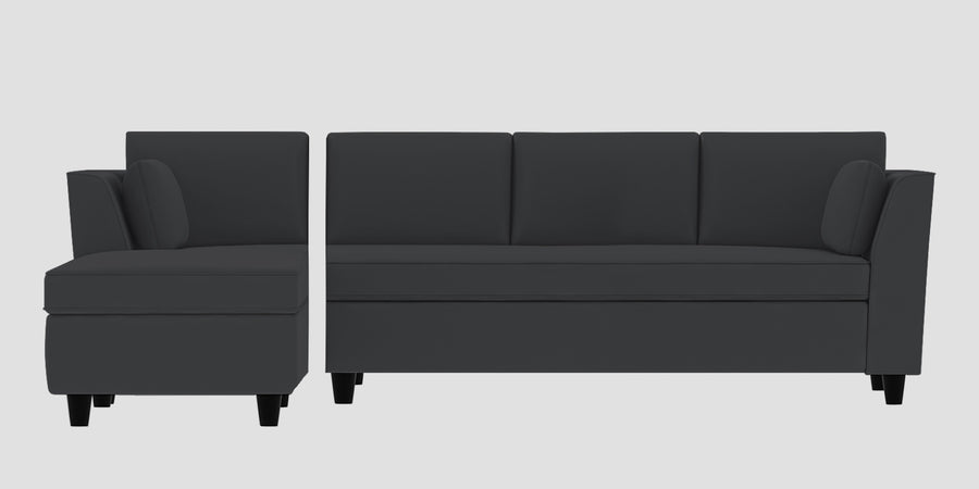 Bristo Velvet Rhs Sectional Sofa 3 Lounger In Davy Grey Colour - Febonic Living
