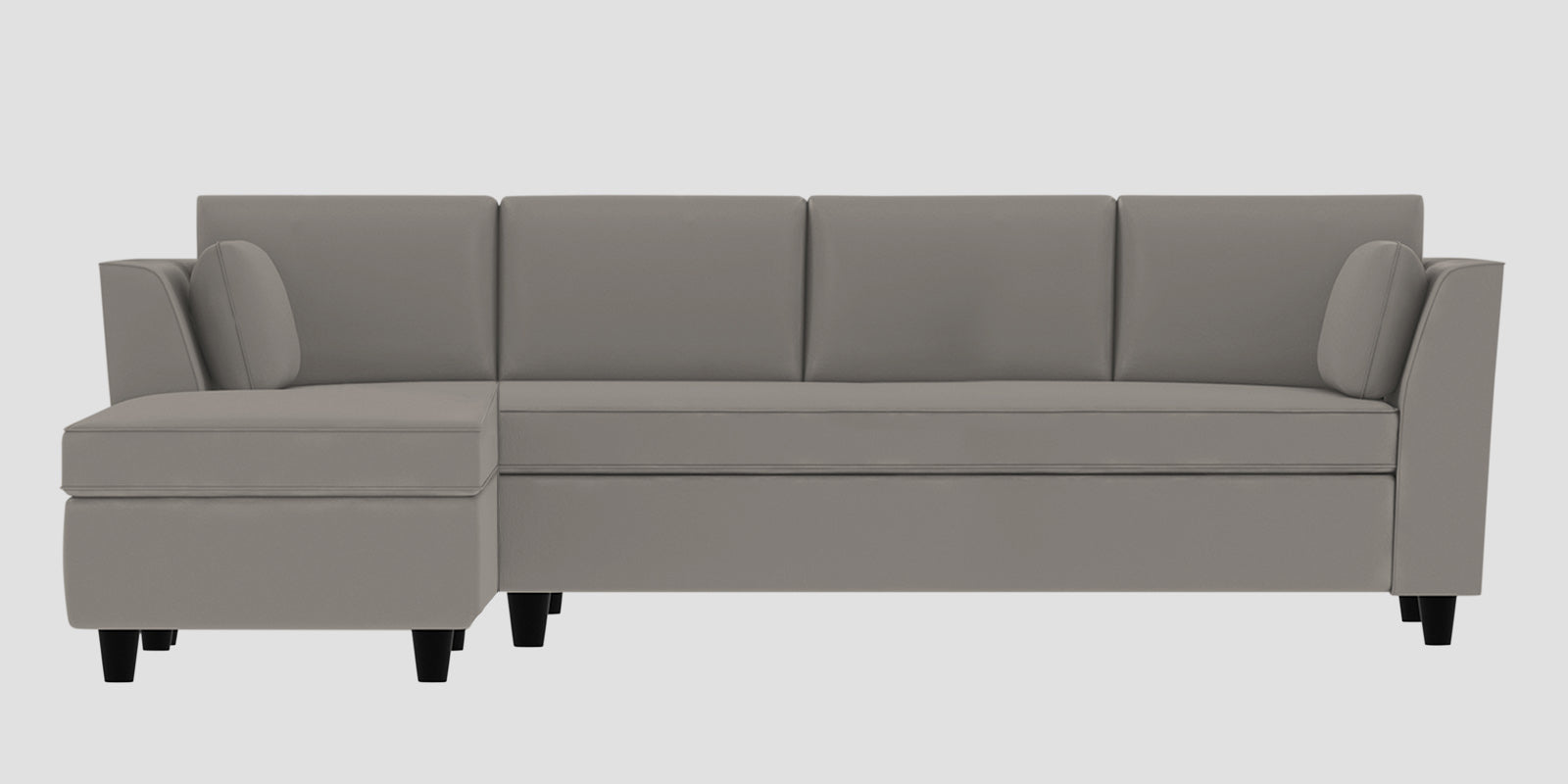 Bristo Velvet RHS Sectional Sofa (3+Lounger) in Echo Grey Colour - Febonic Living