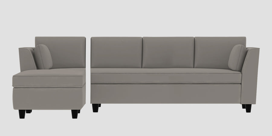 Bristo Velvet Rhs Sectional Sofa 3 Lounger In Echo Grey Colour - Febonic Living