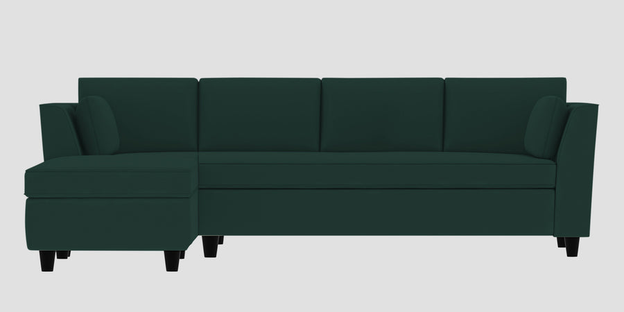 Bristo Velvet Rhs Sectional Sofa 3 Lounger In Forest Green Colour - Febonic Living