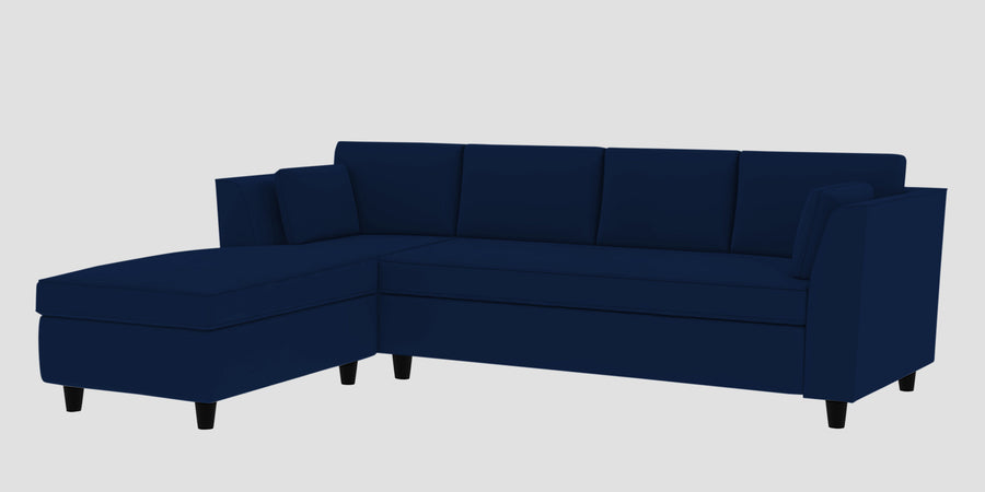 Bristo Velvet Rhs Sectional Sofa 3 Lounger In Imperial Blue Colour - Febonic Living