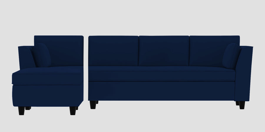 Bristo Velvet Rhs Sectional Sofa 3 Lounger In Imperial Blue Colour - Febonic Living